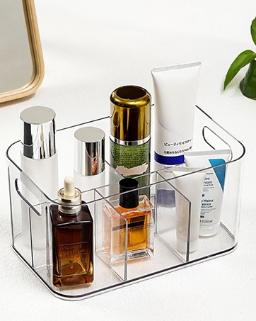 factory direct 4 pack acrylic qtip holder dispenser for cotton swabs, balls, pads, floss picks- small clear plastic canister apothecary jar set, bathroom essentials accessories decor, vanity makeup storage organizer oem/odm services