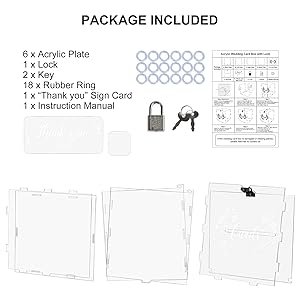 buy in bulk dezzer acrylic wedding card box with sign, large clear acrylic card box with lock for wedding reception anniversary shower birthday party events decorations source from factory