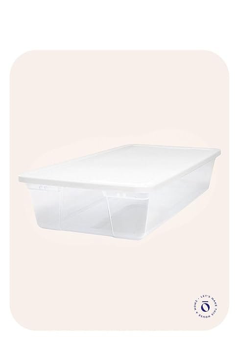 factory direct homz 10 pack storage bins, clear plastic organizing containers w/white lids, 6 quart oem/odm services