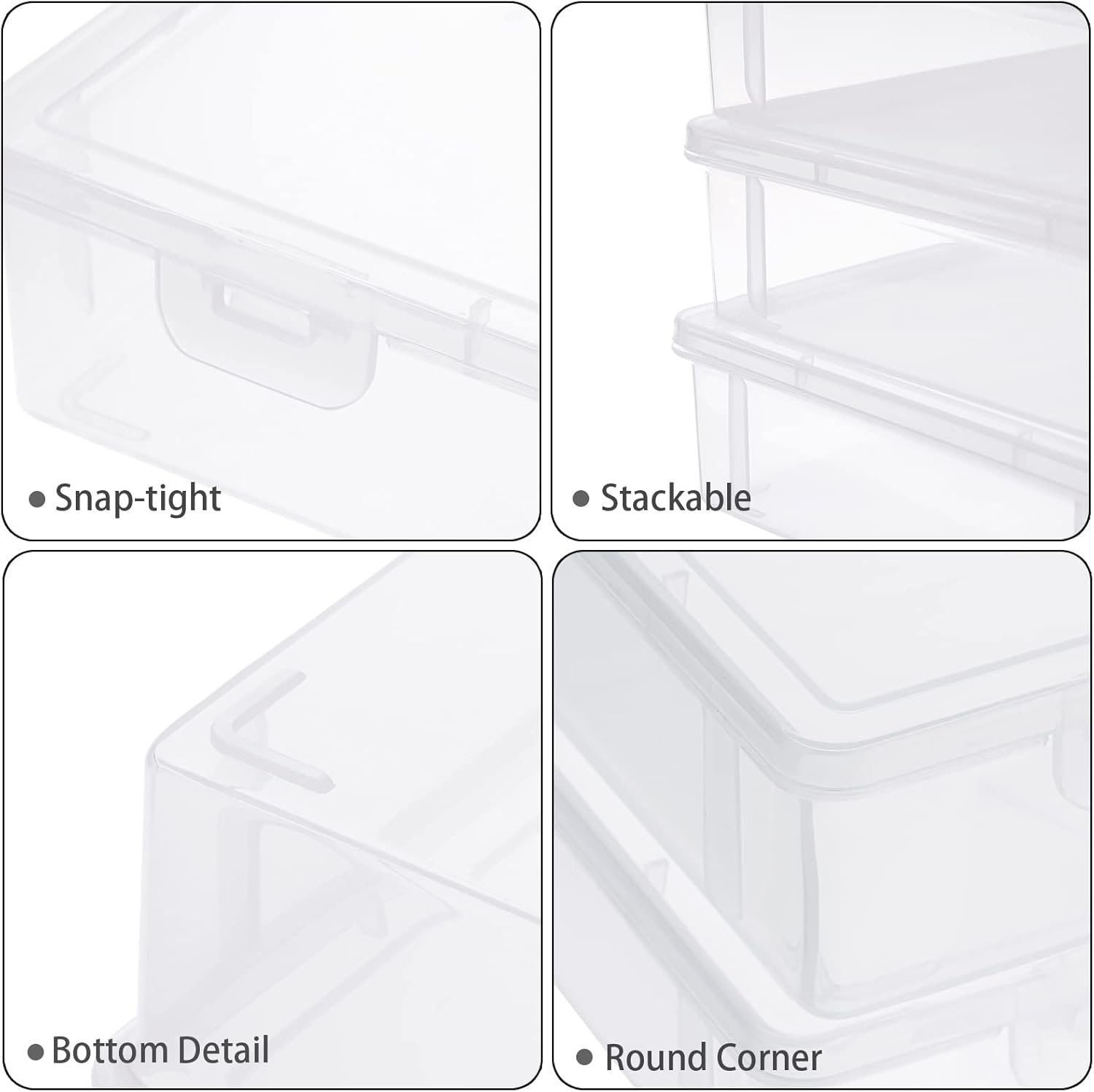 factory price btsky clear plastic storage box with flap lid, multipurpose craft organizers and storage box art supply storage organizer plastic sewing box for beads pencils notebooks, 2 pack medium volume discount