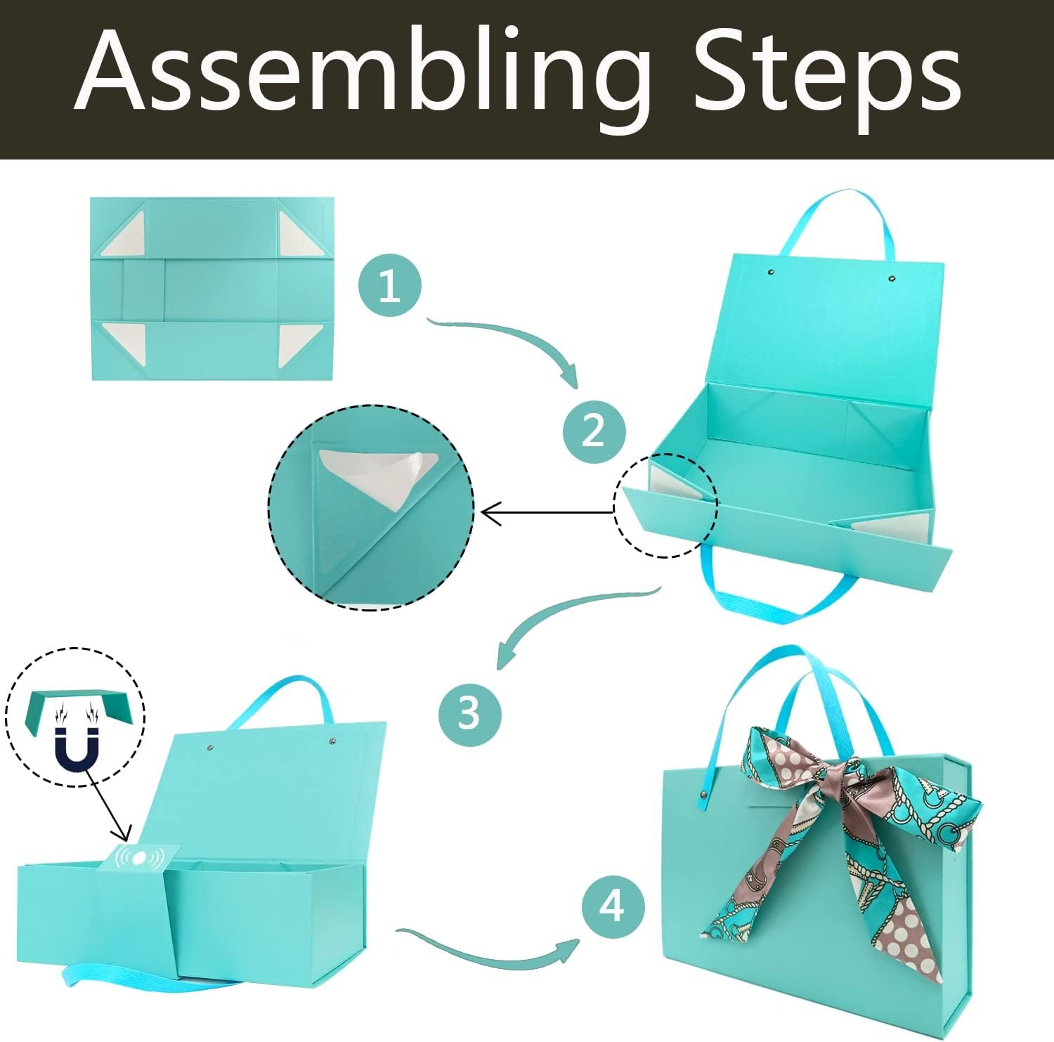 trade price joyscoop large gift box 13 x 9 x 4.3 inch with magnetic lids, luxury gift box for mother's day, birthday, weddings, baby showers, and more wholesale supplier