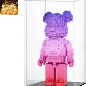 buy in bulk lasoa acrylic display case for collectibles, alternative glass display box with black base and lid, self-assembly clear storage showcase for figurine memorabilia (8x8x12inch;20x20x30cm) source from factory