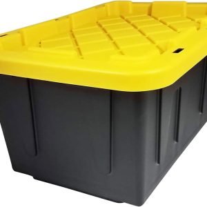 factory price 2-pack durabilt storage, heavy duty stackable bins, 15 gallon, black/yellow volume discount