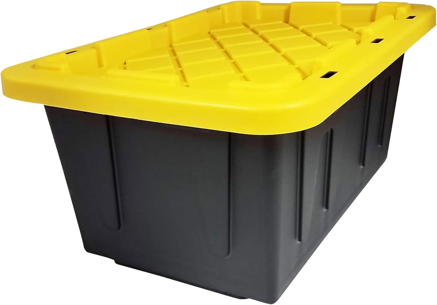 factory price 2-pack durabilt storage, heavy duty stackable bins, 15 gallon, black/yellow volume discount