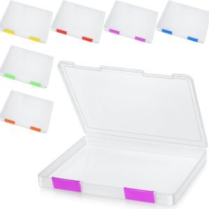 factory price perkoop 6 pcs clear a4 file box document plastic storage box paper plastic case board game storage containers magazine protector file holder organizer box plastic with buckle office school supplies volume discount