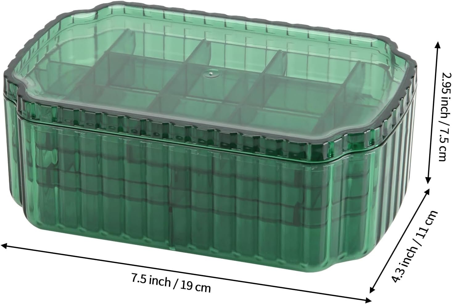 buy in bulk leture 3-layer jewelry organizer box for earrings, rings, necklaces, bracelets, clear plastic bead storage containers for crafts (green) source from factory