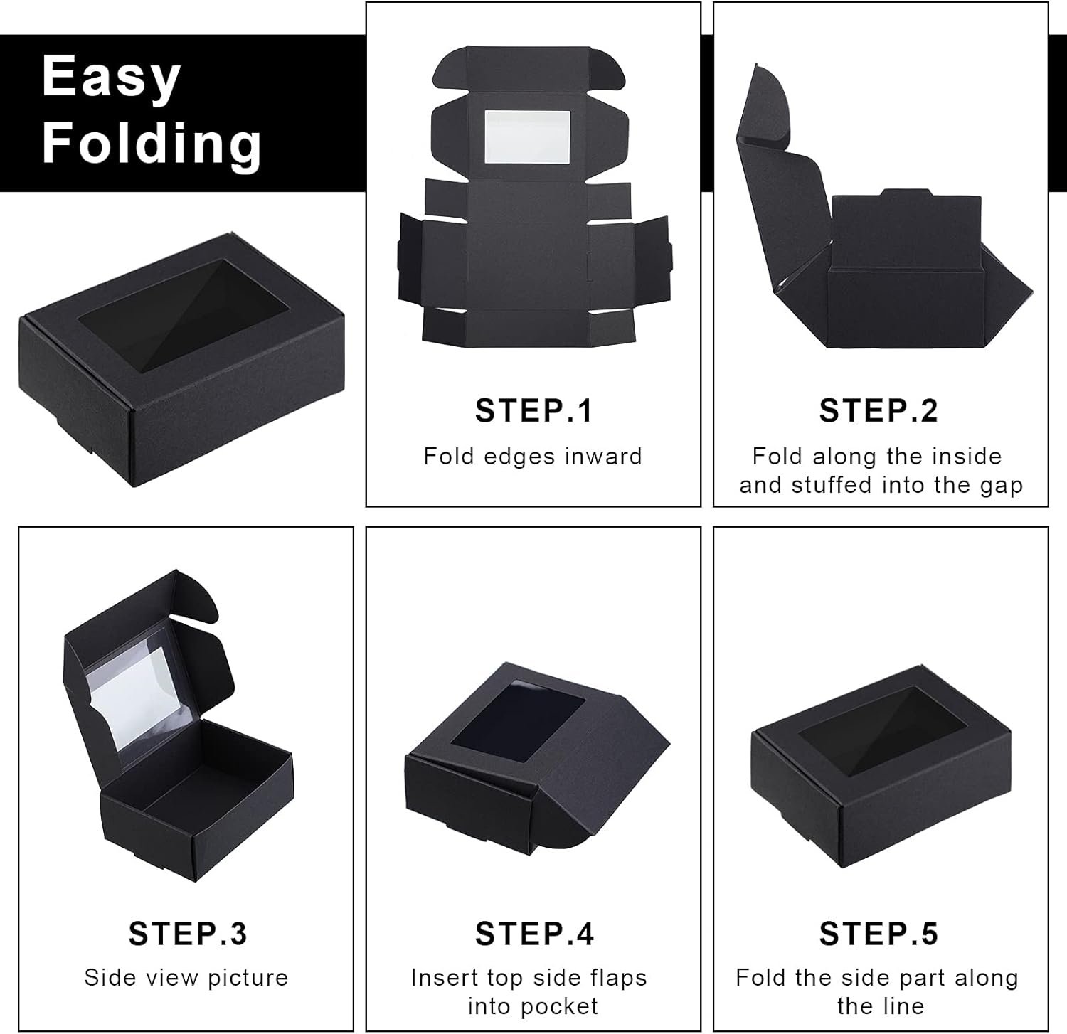 trade price zonon 30 pcs soap boxes for homemade soap boxes packaging small gift box mini kraft treat boxes with window present packaging box for bakery candy soap making (black,3.5 x 2.4 x 1.2 inch) wholesale supplier