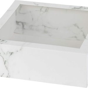 manufacturer direct hammont clear window gift boxes - 6 pack - square shaped bakery boxes with clear pvc sleeve | treat boxes perfect for cakes, pastries, cookies, cupcakes, and party favors (white, 6” x 6” x 2”) supplier direct