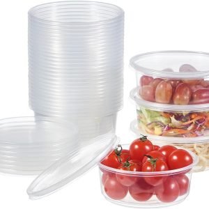 factory direct fuling [50 set - 8 oz. plastic deli food storage containers with lids disposable clear small togo containers … oem/odm services