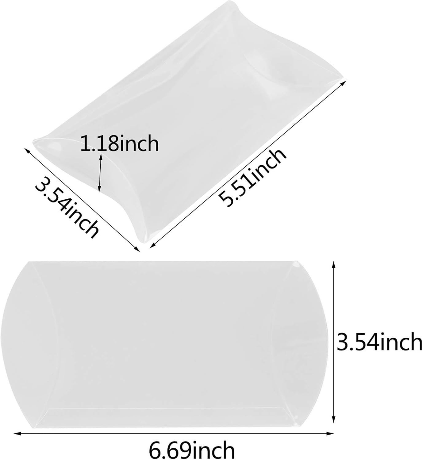 manufacturer direct 45 pcs 5.51 x 3.54 x 1.18 inch clear plastic pillow gift boxes candy treat gift box transparent party favor boxes sweet bags for wedding bridal shower baby shower birthday party supplies supplier direct