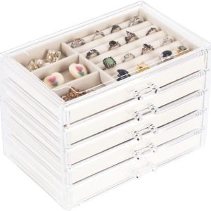 buy in bulk cq acrylic stackable velvet jewelry organizer holder source from factory