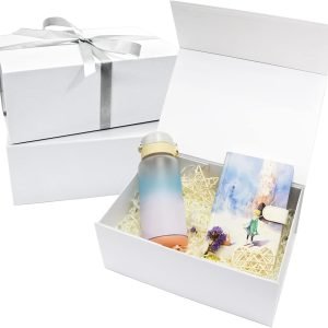 trade price aurowish 3 pack large gift box for present, 12.5 x 8.5 x 4.75 inches, white gift box with magnetic lid, collapsible gift box with ribbons, gift boxes with lids for christmas, bridesmaid proposal, wedding, birthday wholesale supplier