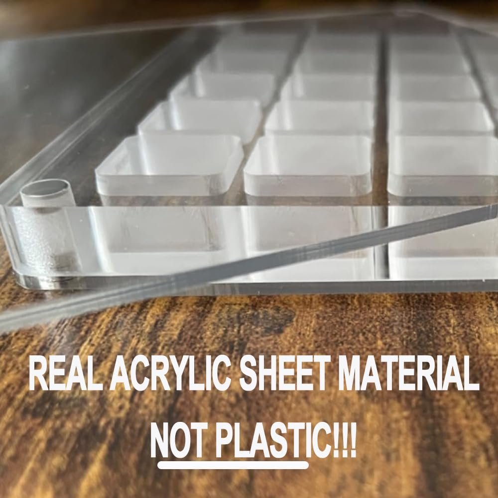 buy in bulk acrylic magnetic seashell display box, seashell storage box display case decorative seashell starfish trinket, small craft organizers container for bead, nail, jewelry, square-36 grid source from factory