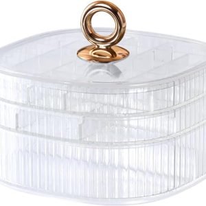 buy in bulk jewelry box, 3-layer acrylic jewelry organizer with handle, clear jewelry boxes for women girls, make up organizer, jewelry storage holder (clear) source from factory