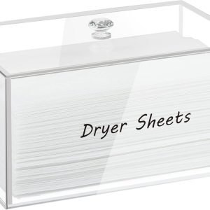buy in bulk dryer sheet holder, dispenser, acrylic container storage box for laundry room organization, holds sheets, balls, clothes pins, laundry pods source from factory