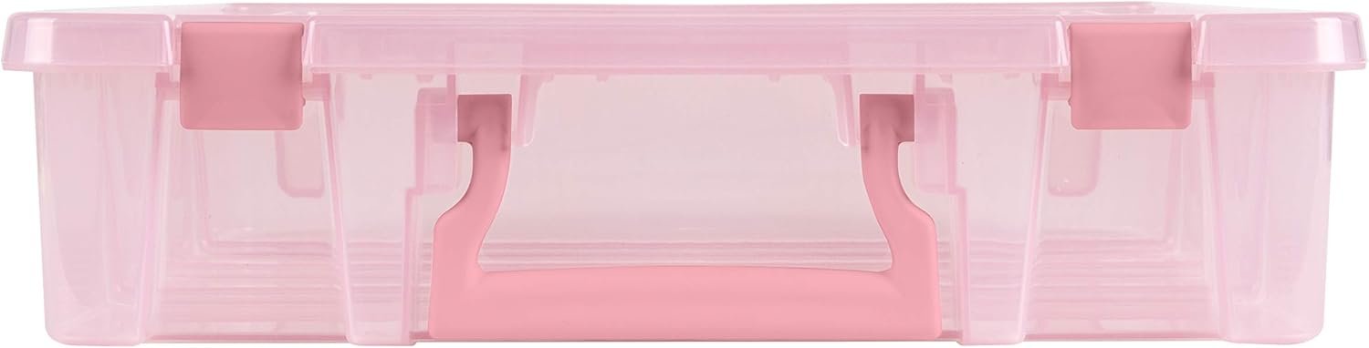 factory price artbin 6955rk super satchel 1-compartment box, art & craft organizer, 1-pack, translucent blush volume discount