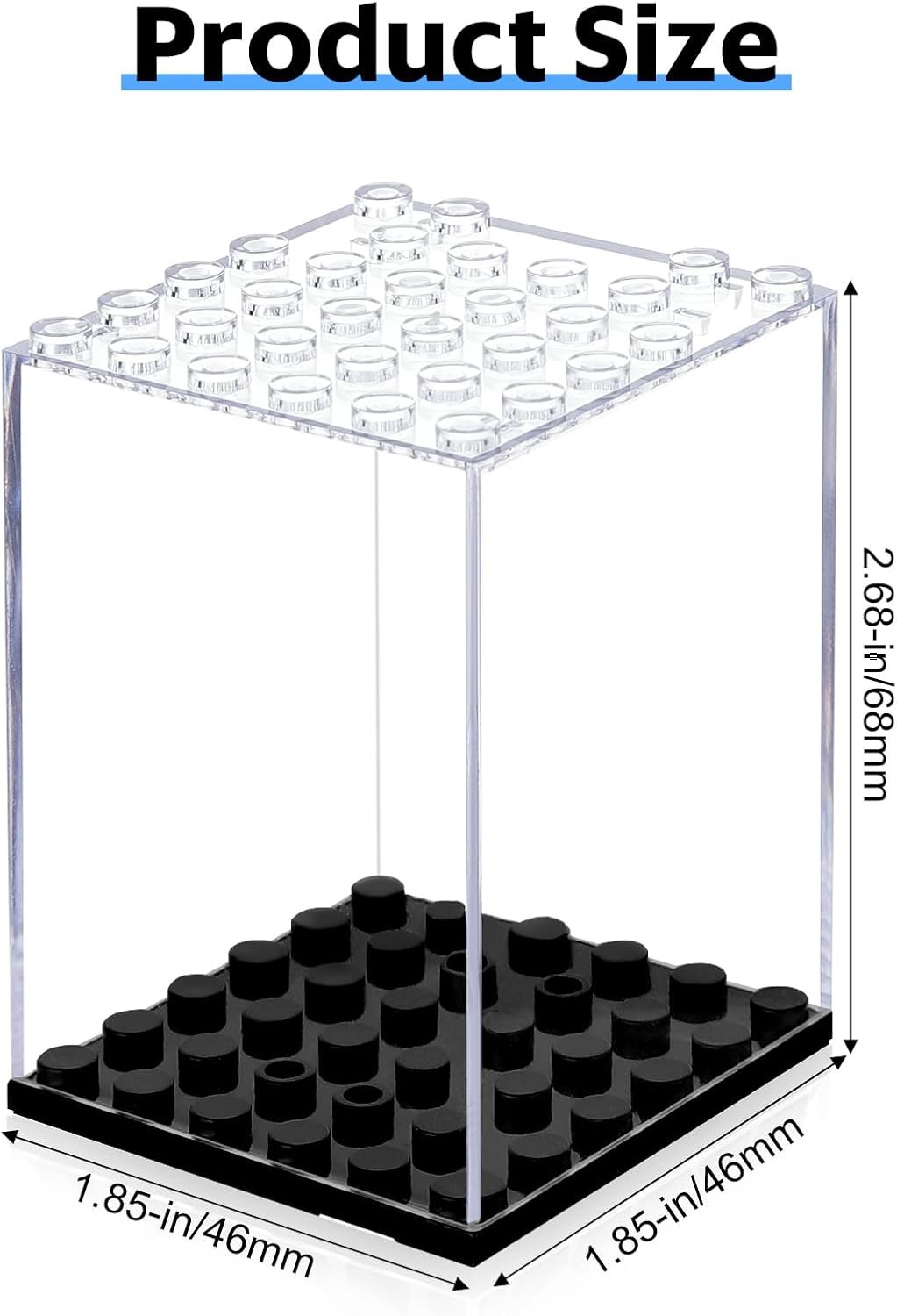 buy in bulk 15 pcs minifigure display cases - acrylic display box fit for minifig and action figures, stackable boxes for figures collectors, dust proof cabinet for minifigures display (black) source from factory