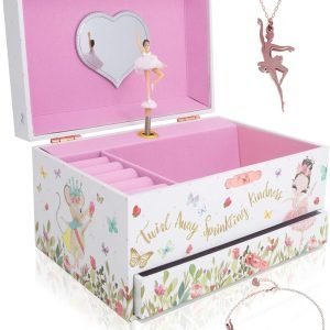 trade price the memory building company music box - ballerina jewelry box for girls and boys w/matching necklace and bracelet - birthday gifts for girls age 6 and up - stocking stuffers wholesale supplier