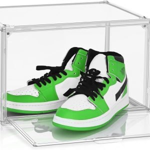 buy in bulk acrylic sneaker shoe display case transparent sneaker box shoe storage boxes clear plastic stackable boot & shoe boxes clear shoe organizer containers with lids, 1pack size 14 source from factory