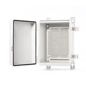 factory price qilipsu hinged cover stainless steel latch 220x170x110mm junction box with mounting plate, universal ip67 project box waterproof diy electrical enclosure, abs plastic grey (8.6"x6.7"x4.3") volume discount