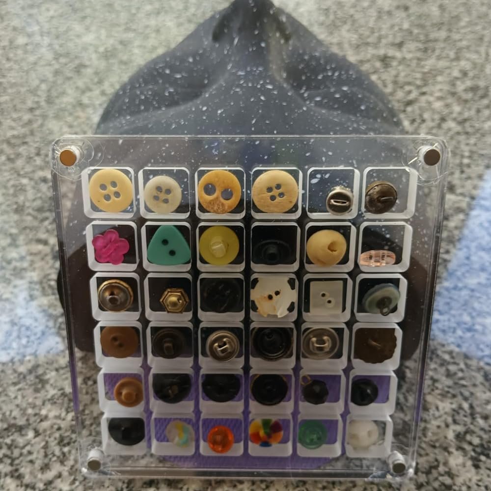 buy in bulk acrylic magnetic seashell display box, seashell storage box display case decorative seashell starfish trinket, small craft organizers container for bead, nail, jewelry, square-36 grid source from factory