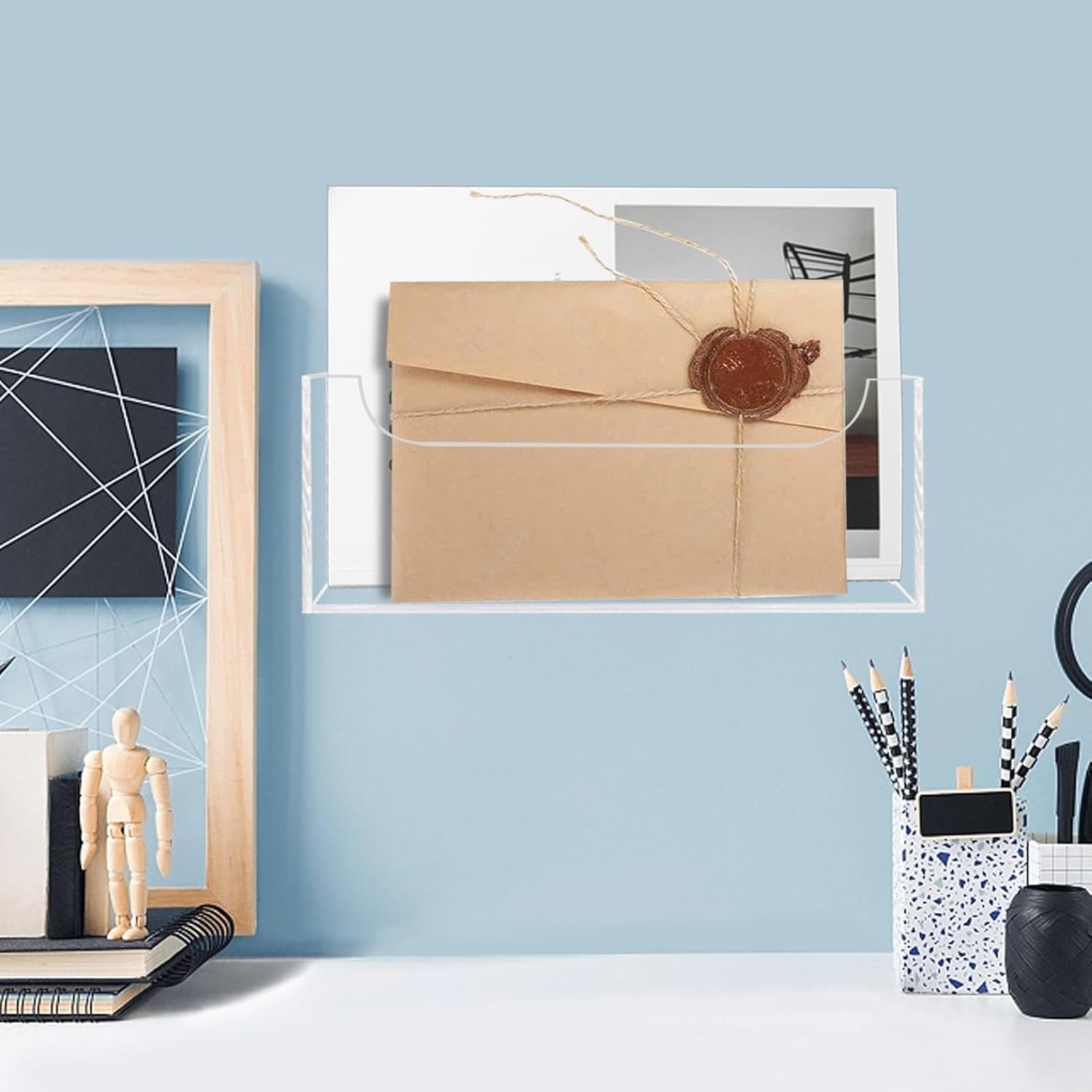 buy in bulk mail holder for table, acrylic letter holder box for desk or wall mount, mail organizer countertop, clear source from factory