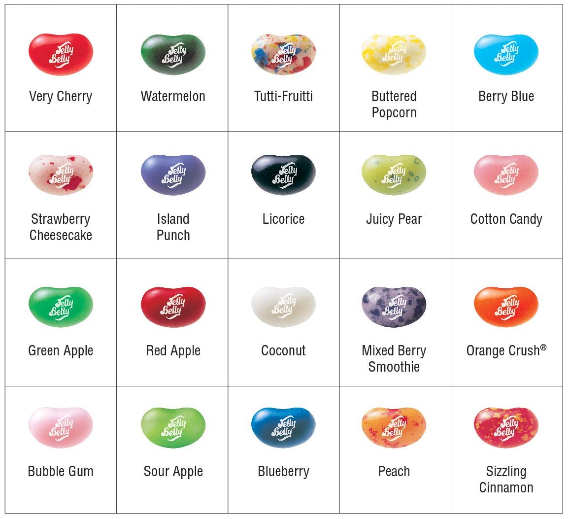 trade price jelly belly 20-flavor clear gift box - genuine, official, straight from the source wholesale supplier