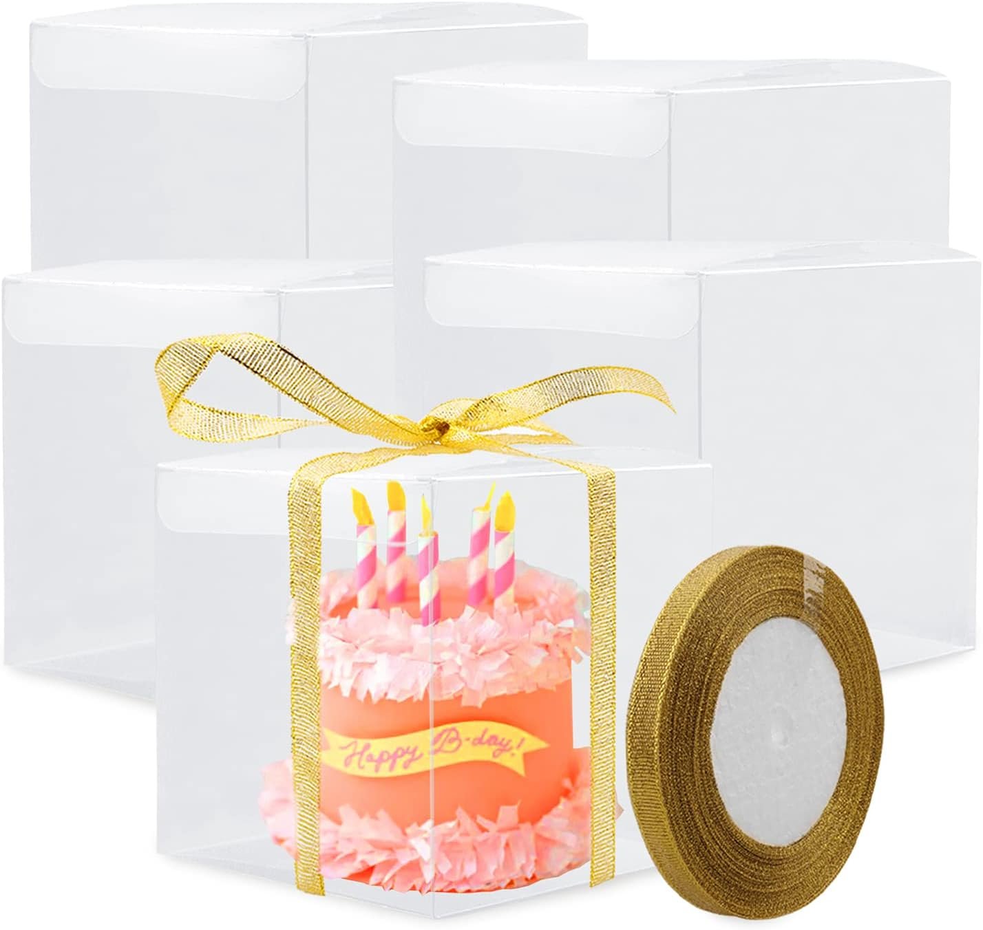 manufacturer direct coobbar clear candy gift box,12 pack clear pvc plastic boxes gift boxes for party favors, wedding, birthday presents, candy, cupcakes, jewelry,christmas gift packing (6 x 6 x 6 inches) supplier direct