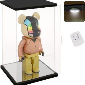 buy in bulk nonemey clear acrylic display case with remote control light for 400% bearbrick, dustproof model showcase organizer box, display case for collectibles bearbrick (6×4.7×12.6inch,15×12×32cm) source from factory