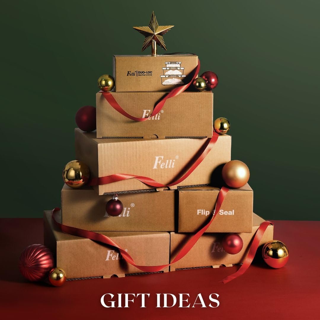 direct bulk orders felli flip tite food storage container with lid 5” large airtight easy open ring lock top, acrylic canister jar for rice sugar flour protein powder, kitchen pantry organizer christmas gift (1.8 qt) low-cost wholesale