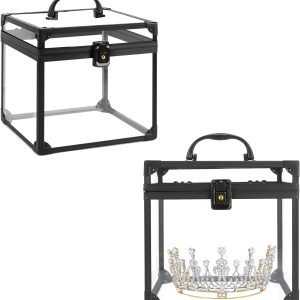 buy in bulk crown box, clear makeup case,cosmetic organizer, large capacity transparent acrylic artists display case for vanity,bathroom counter or dresser source from factory