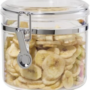 factory direct oggi clear canister with clamp lid, 38 oz - large airtight food storage container, for kitchen & pantry storage of bulk, dry foods including pasta, flour, sugar, coffee, rice, tea, spices & herbs oem/odm services