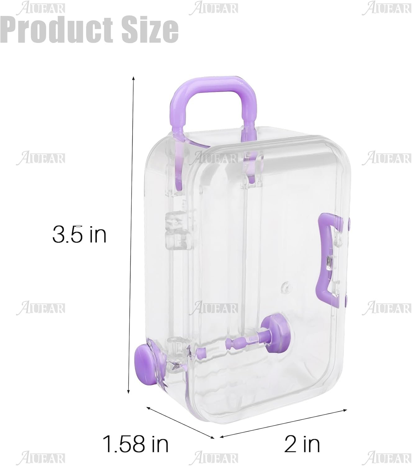 manufacturer direct auear, 12 pack mini suitcase boxes plastic candy box small reception gift box travel case for wedding party decoration (clear purple) supplier direct