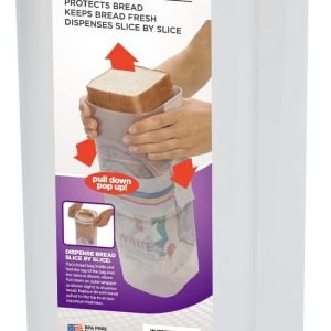 direct bulk orders buddeez bread buddy bread box – fresh bread storage container, plastic sandwich bread dispenser, white lid, pack of 1 low-cost wholesale