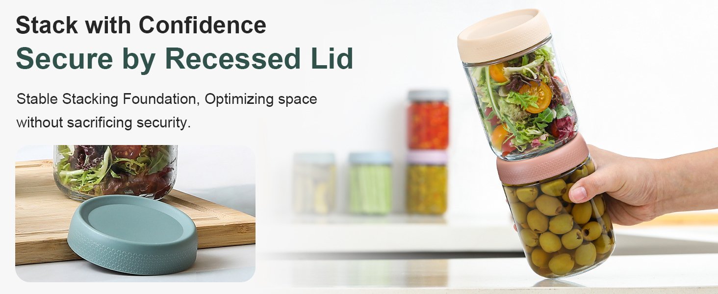 direct bulk orders netany 6-pack 16 oz overnight oats containers with lids, glass jars with airtight lids, wide mouth mason salad jars, glass food storage containers for snacks yogurt spice sugar low-cost wholesale