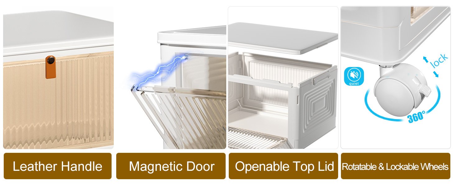 factory price 4 tier stackable storage bins with lids, 23qt plastic storage containers with magnetic doors & wheels, convenient storage bins closet organizers, household organization for home, party, office, dorm volume discount factory price 4 tier stackable storage bins with lids, 23qt plastic storage containers with magnetic doors & wheels, convenient storage bins closet organizers, household organization for home, party, office, dorm volume discount