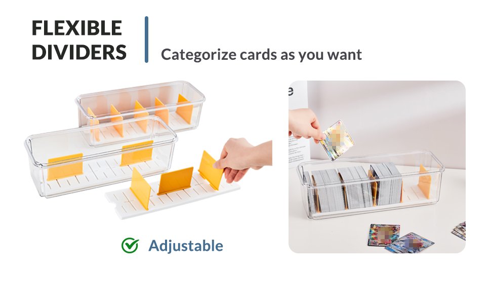 buy in bulk toploader storage box, trading card storage box with 5 dividers, hard plastic tcg card storage box for top loaders, large for 165 toploaders 650 cards (2 pack) source from factory