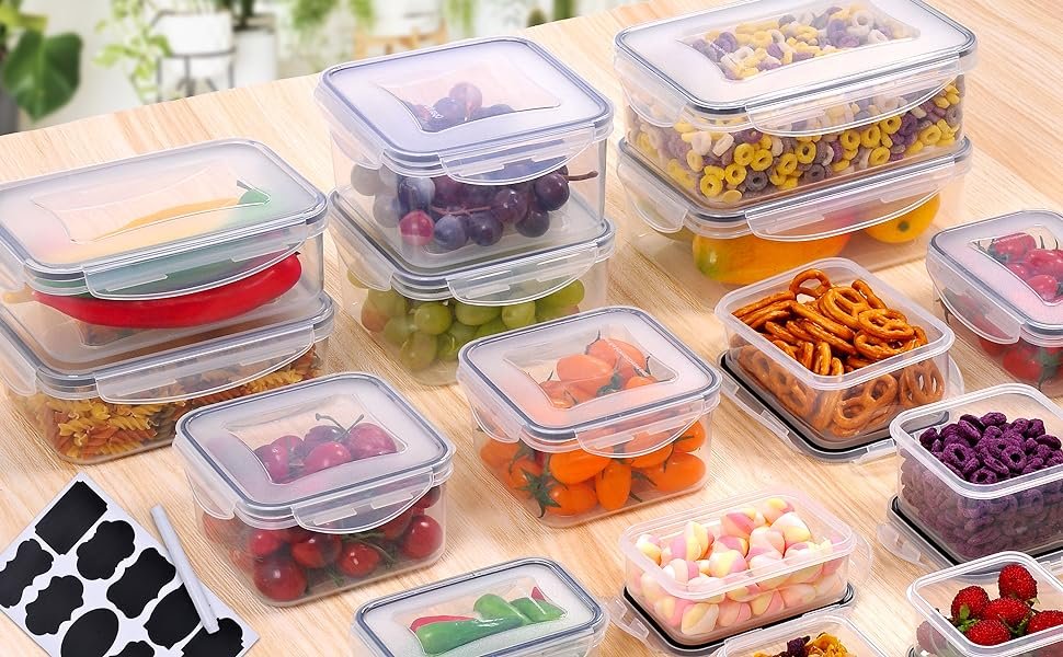 direct bulk orders 40 pcs plastic food storage containers with lids airtight, bpa-free leakproof meal prep containers reusable,microwave & dishwasher & freezer safe,includes labels & pen low-cost wholesale