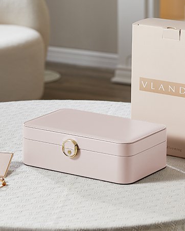 trade price vlando jewelry box,travel storage bags,modern decor,pu leather jewelry case for 12 clear velvet bags,christmas gift ideas,valentine's day,wedding, memorial day, birthday gift-white wholesale supplier