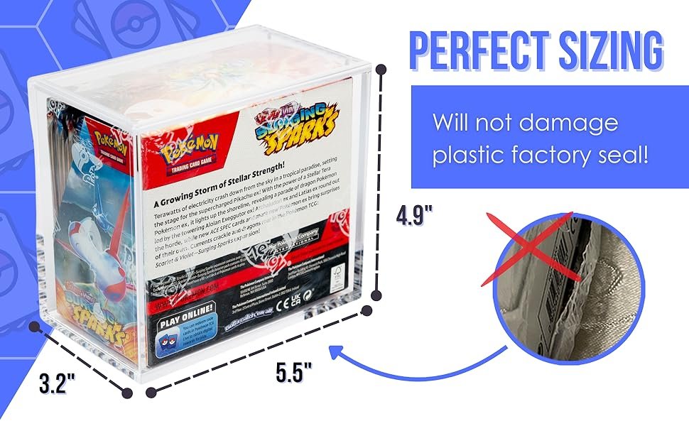 buy in bulk acrylic display case for pokemon booster box magnetic sliding lid 5mm clear acrylic protective display box (1 pack) source from factory