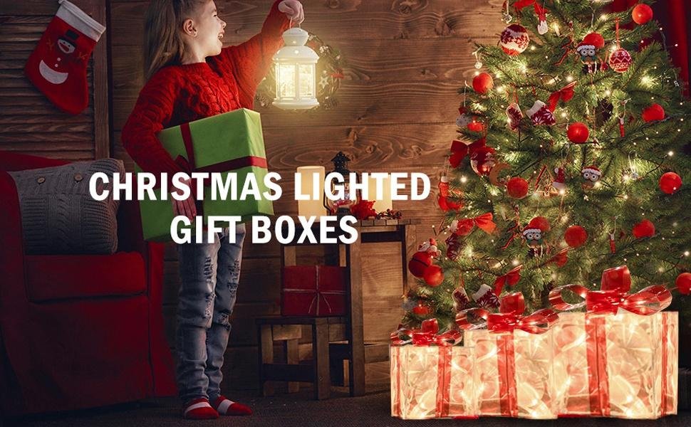 trade price funpeny set of 3 christmas 60 led lighted gift boxes, transparent warm white lighted christmas box decrations, presents boxs with red bows for christams tree, yard, home, christams decorations wholesale supplier trade price funpeny set of 3 christmas 60 led lighted gift boxes, transparent warm white lighted christmas box decrations, presents boxs with red bows for christams tree, yard, home, christams decorations wholesale supplier