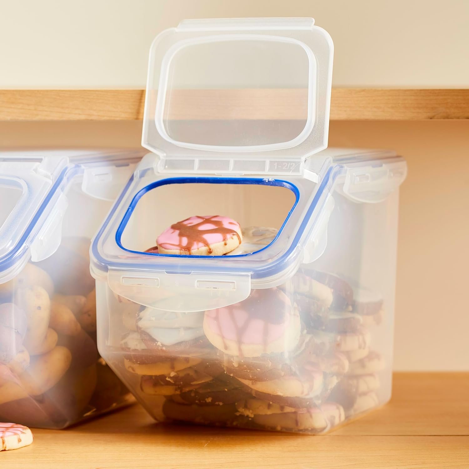 factory direct easy essentials food lids (flip-top) / pantry storage, bpa free, top-21 cup-for beans, clear oem/odm services