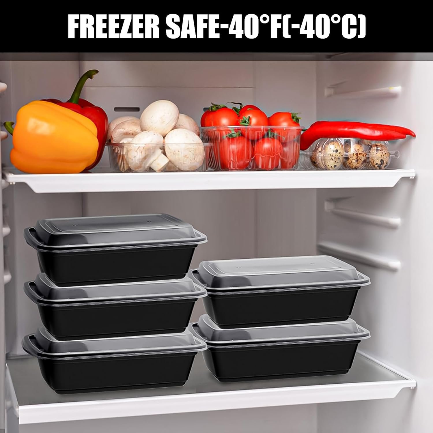 direct bulk orders 50 pack, 24 oz. meal prep containers, extra large & thick food storage containers with lids - bpa free stackable microwavable & dishwasher safe, travel, to go, bento box low-cost wholesale
