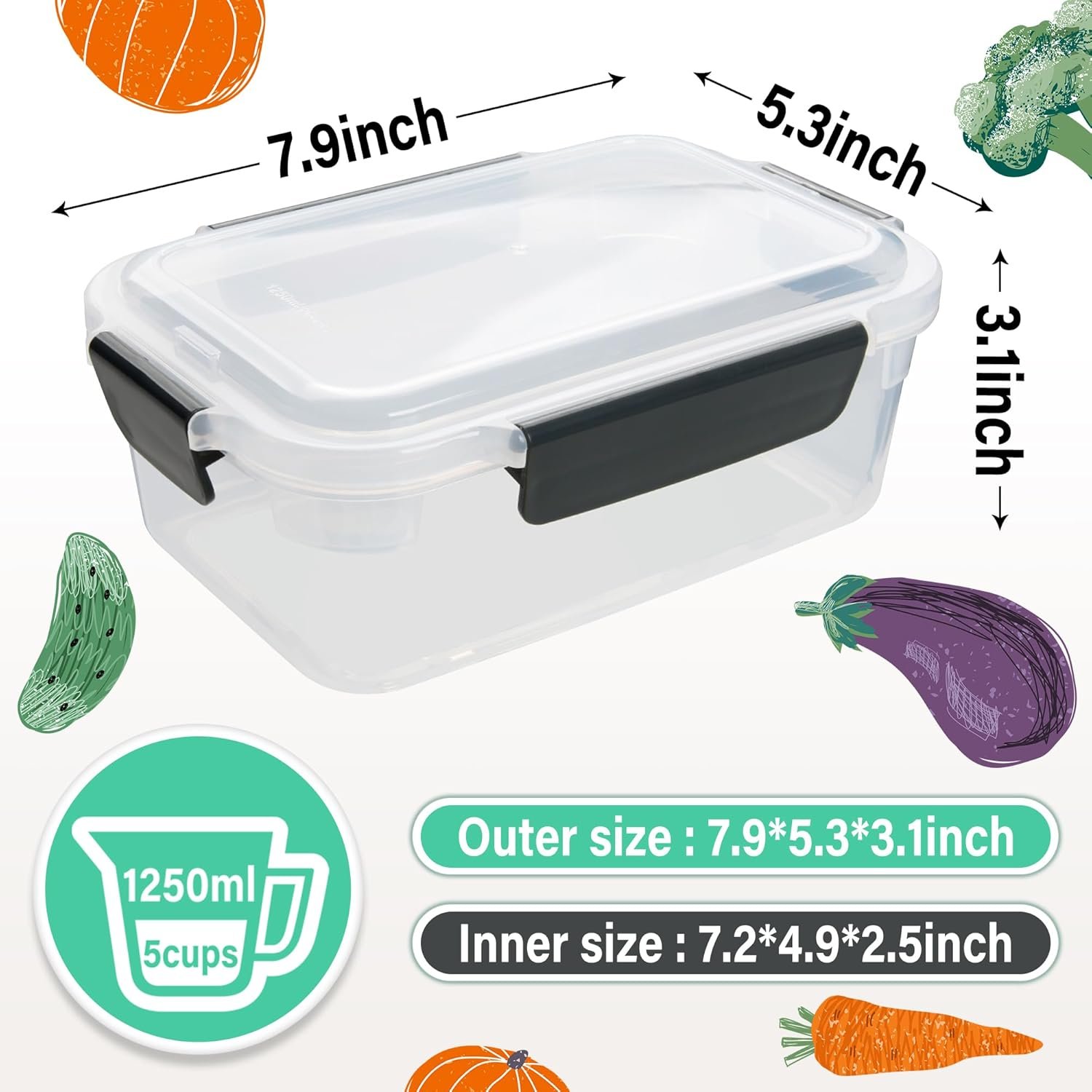direct bulk orders yory 5 cup plastic food storage containers with lids nestable freezer dishwasher safe rectangle meal prep container set,5-pack low-cost wholesale