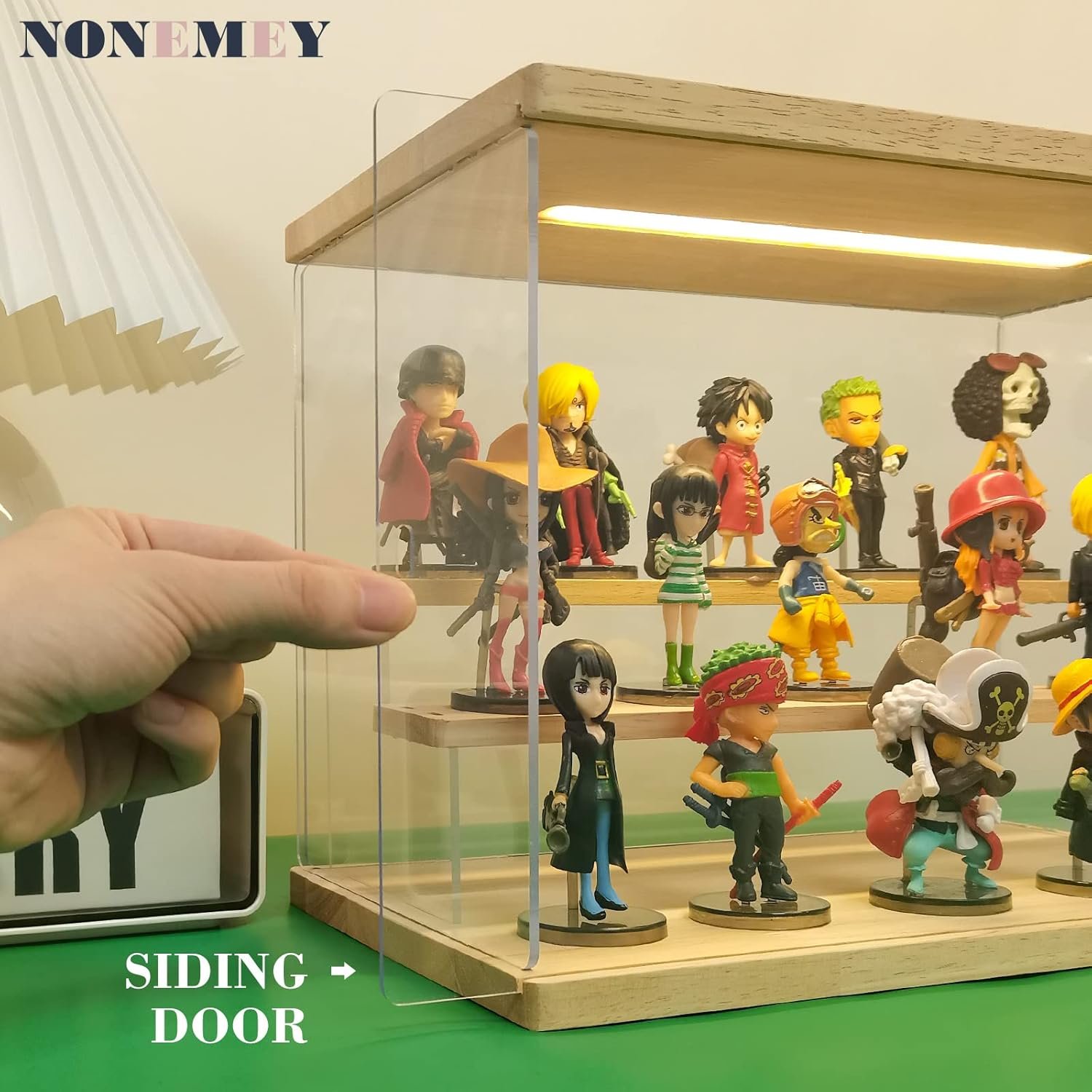 buy in bulk nonemey clear acrylic display case stand with led light 2/3/4/5/6 tier storage box showcase dustproof organizer box for collectibles (5tier 12.4*12.2*12inch ) source from factory