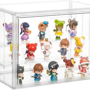 buy in bulk acrylic display case for collectibles 3 layer adjustable figure display case with magnetic door clear stackable display box for figures showcase 1pack, lxlxxl source from factory