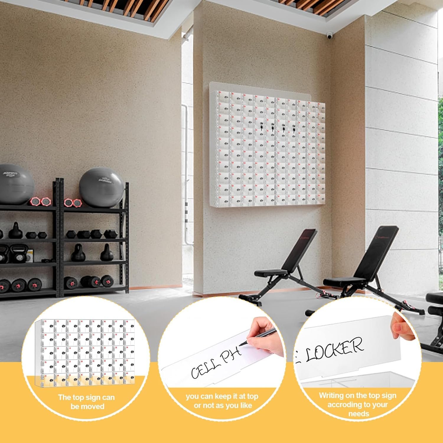 buy in bulk jumtop 100 slots wall mounted acrylic cell phone locker,clear cell phone locker box with keys, cell phone locker for classroom source from factory