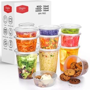 direct bulk orders [48 sets-8,16,32oz plastic deli containers with lids,freezer food storage containers airtight,disposable take out deli cups for soup slime meal prep leftover,bpa free clear round food box low-cost wholesale