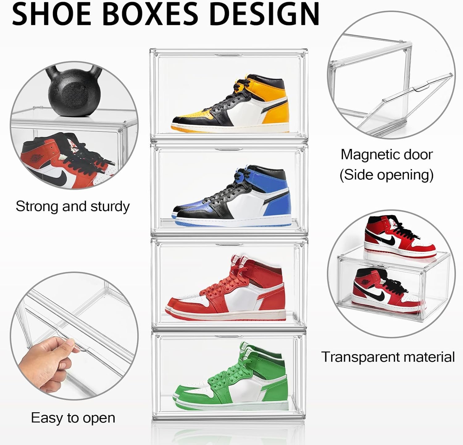 buy in bulk acrylic sneaker shoe display case transparent sneaker box shoe storage boxes clear plastic stackable boot & shoe boxes clear shoe organizer containers with lids, 1pack size 14 source from factory