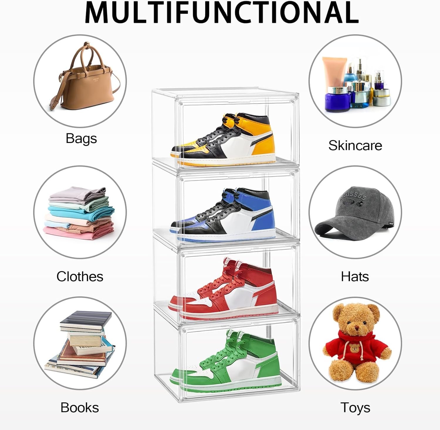 buy in bulk acrylic sneaker shoe display case transparent sneaker box shoe storage boxes clear plastic stackable boot & shoe boxes clear shoe organizer containers with lids, 1pack size 14 source from factory